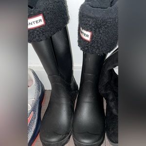 Children’s Black Hunter Boots and socks worn 3 times!!